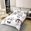 Cute Giant Panda Duvet Cover Set Single Size Cherry Blossoms Bedding Set With 1 Pillowcase Cartoon Animal Quilt