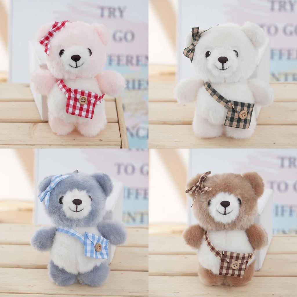 Cute Plush Bear Keychain With Soft Fur For Car And Bag Decor