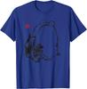 Japanese Frog Art Sumie Ink Painting Graphic Tee Casual Crewneck TShirt for Men