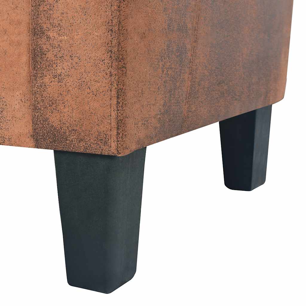3 Seater Sofa with Faux Suede Finish in Brown