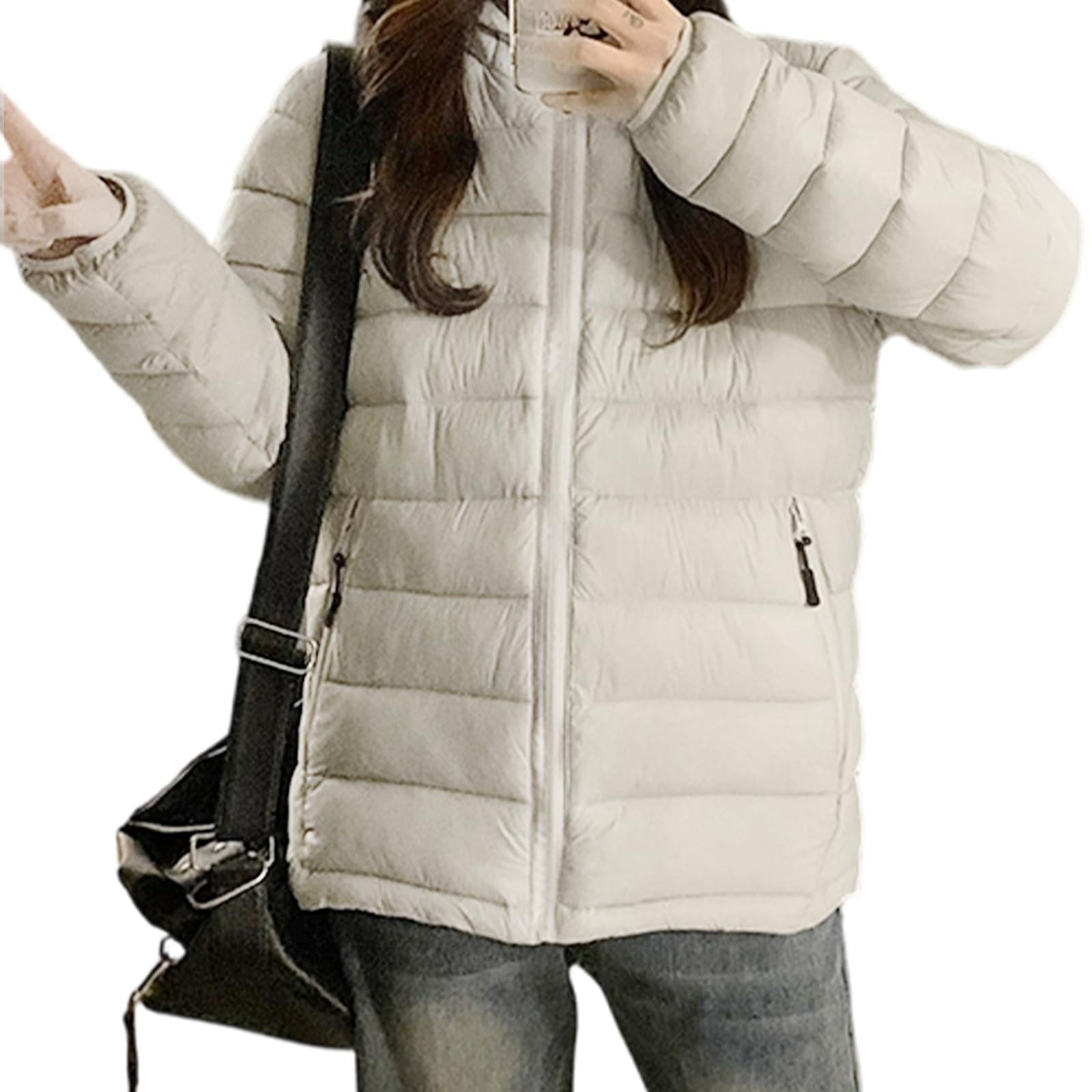 

inotenka Short Jacket with Padded and Warm Padded Coat for Fall and Perfect for Commuting and Sizes Light Women s Ultra-Lightweight Hood, Lightweight,