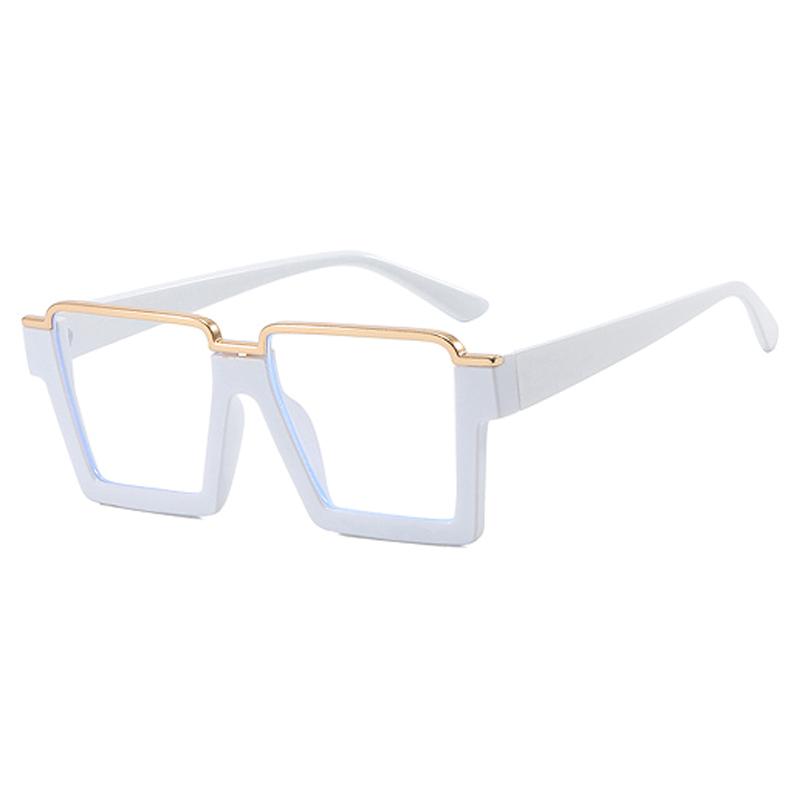 Clear And Cool Black Gold Frame Anti Blue Light Glasses Decorative Glasses Frame Fashionable Flat Lens 28130