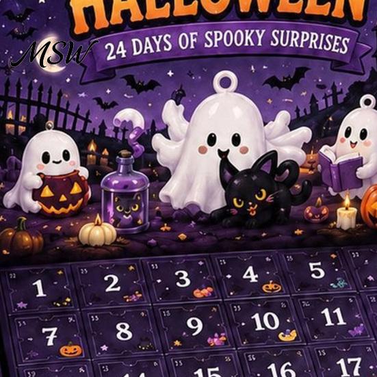 Halloween-Mitgebsel für Kinder Adventskalender 2026, 24 Tage Countdown mit sicheren Spielzeugen Kinder Sammler Mini-Figuren, Gruselige Puppenfiguren Kinder,