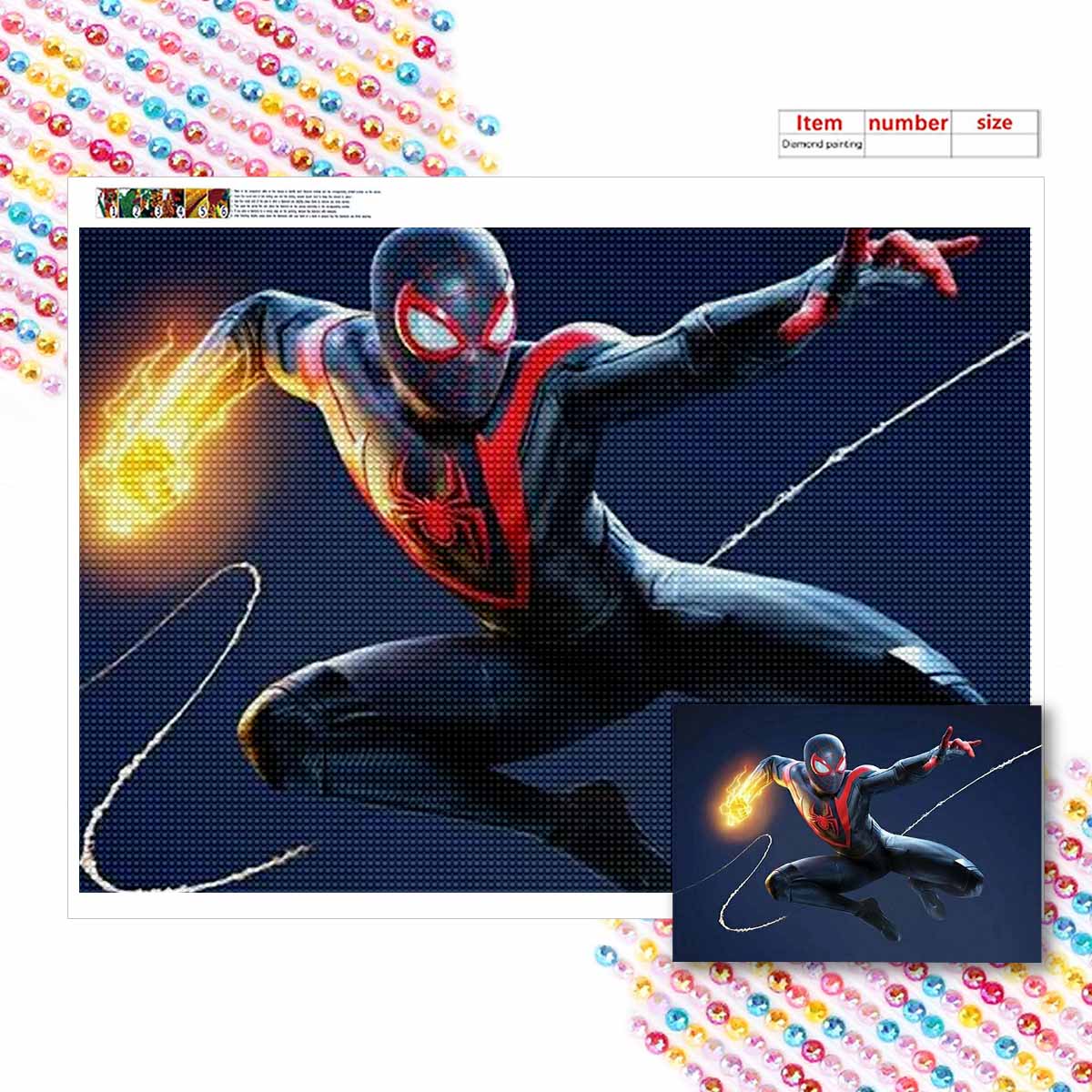 

Набор для алмазной вышивки своими руками Летающий Человек-паук Вышивка крестом Мозаика Алмазная живопись Полная выкладка Алмазное украшение для дома Round 20x30cm