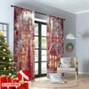 2pcs 2D flat printing Merry Christmas Curtains Snowflake house ball pink Digital Printed Polyester Drapes Birthday Party for