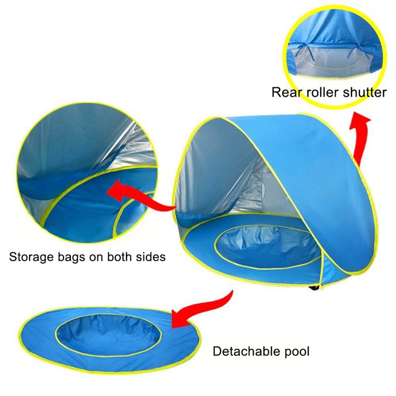 Baby Kinder Strandzelt Sonnenschutz Wasserspielzelt Tragbarer Strandpool