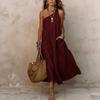 Women One Shoulder Maxi Dress White Solid Color Summer Beach Holiday Vacation Dresses
