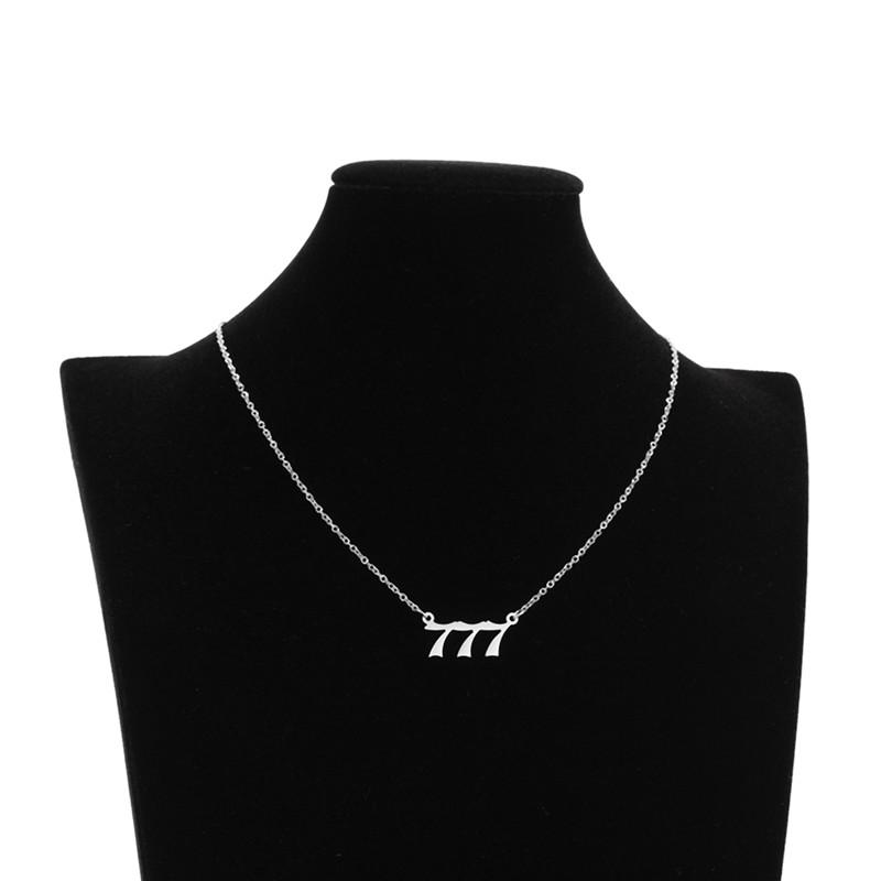 Statement Angel Number 7 Gold Pendent Chain Necklace Choker For Women Summer Stainless Steel Girl Necklace Fashion Jewelry