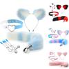 4Pcs Set Cute Fox Butt Tail Collar Anal Plug Nipple Clamp Soft Cat Ears Headbands Cosplay Adult Sex Toys Accessories