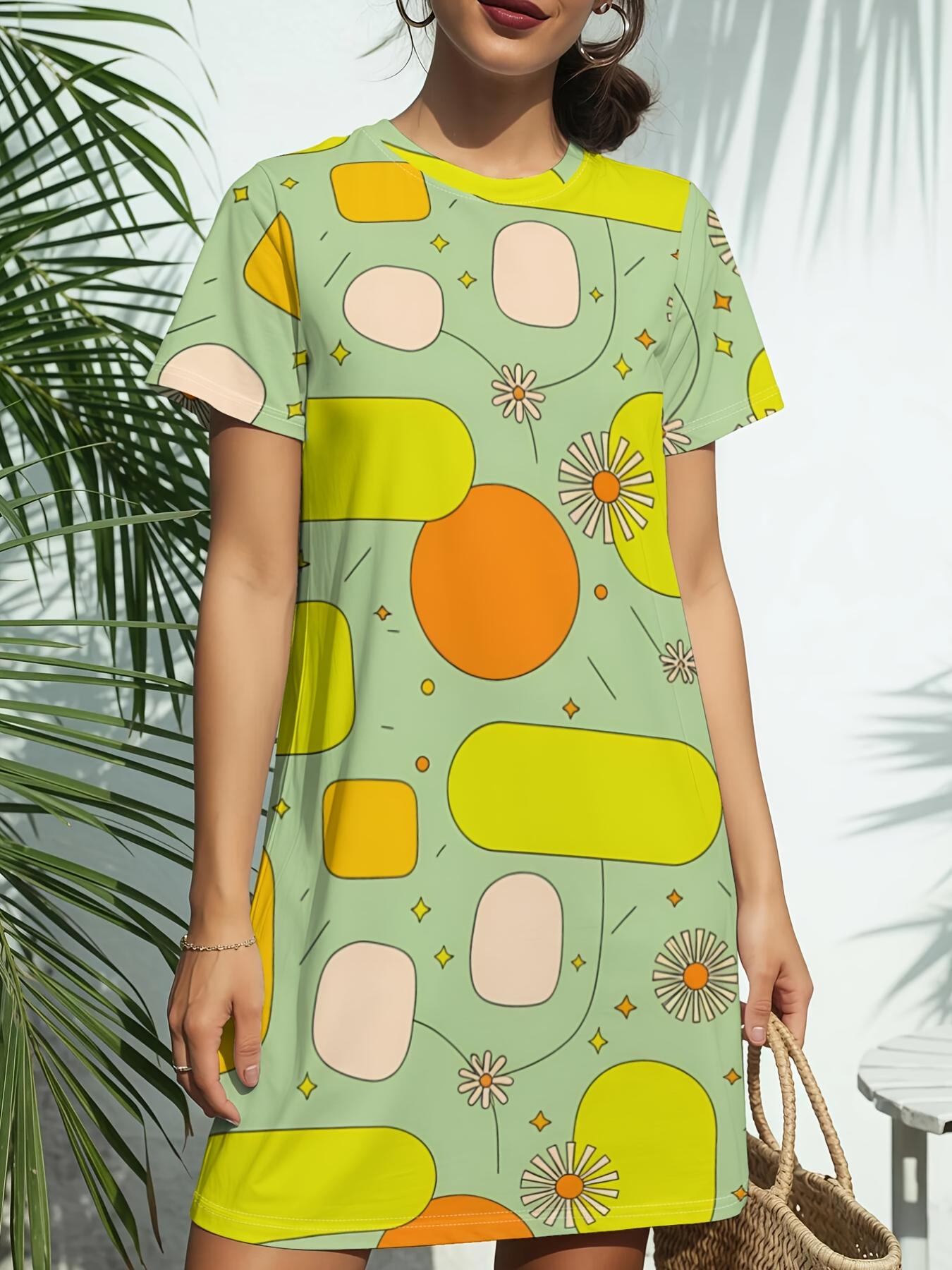 

Short Sleeve Crew Neck Dress for Women. Featuring a Trendy American Digital Print. Ideal for Casual Wear in Spring And Summer. This Elegant And Stylis 9XL дубильная кора