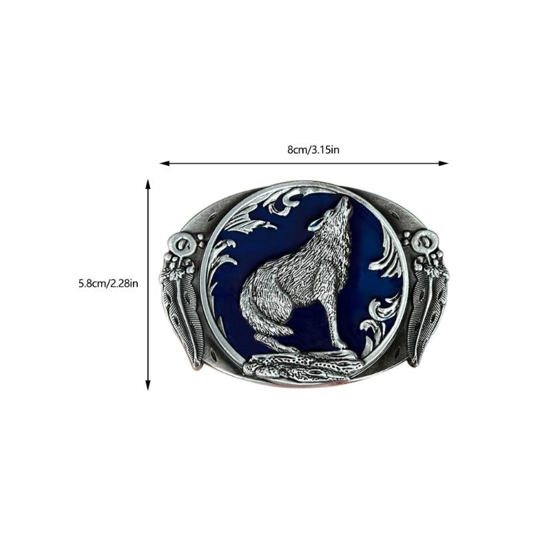 Wolf Gürtelschnalle Lederhandwerk Metall Ersatzschnalle Geschenk für Vater Lederhandwerk Streetwear Geschenk Ersatz