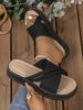 Fashion 2025 Fashionable Summer Women's Slippers Casual Light Sponge Bottom Beach Shoes Indoor Anti-slip Wear-resistant Flat Slippers