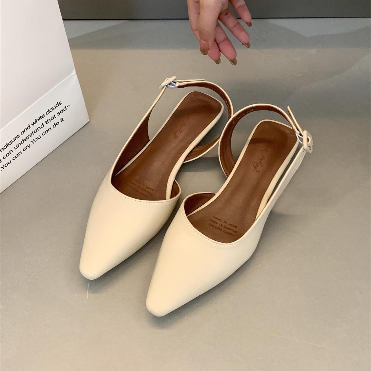 

Bailamos Brand New Flat Sandals Shallow Slip On Women Slingback Shoes Soft Casual Ladies Sandal Flat Heel Outdoor Dress Mules 36 слонова кістка