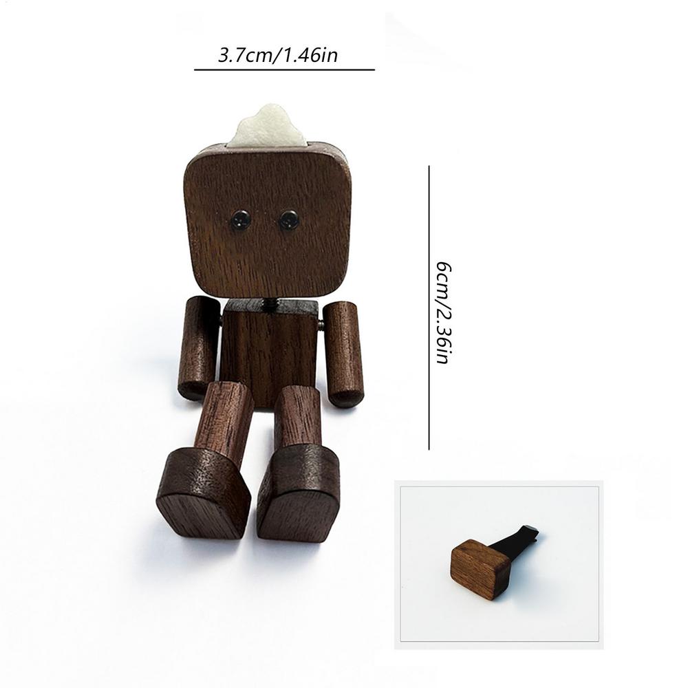 Dashboard Wooden Figurine Decor Wooden Human Figure Dashboard Decoration Funny Ornament Display Sculpture For Tabletop Commuting