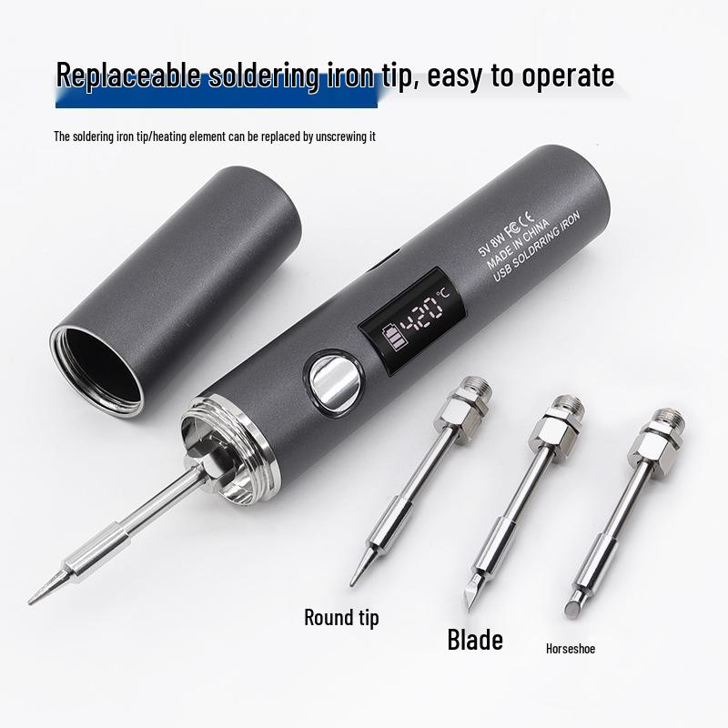 Wireless USB Smart Electric Soldering Iron Set with Digital Display for Home Repair and Welding.