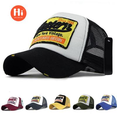 New 3D Embroidered Western Mesh Baseball Cap Cotton Baseball Cap Men's Splicing Baseball Cap Korean