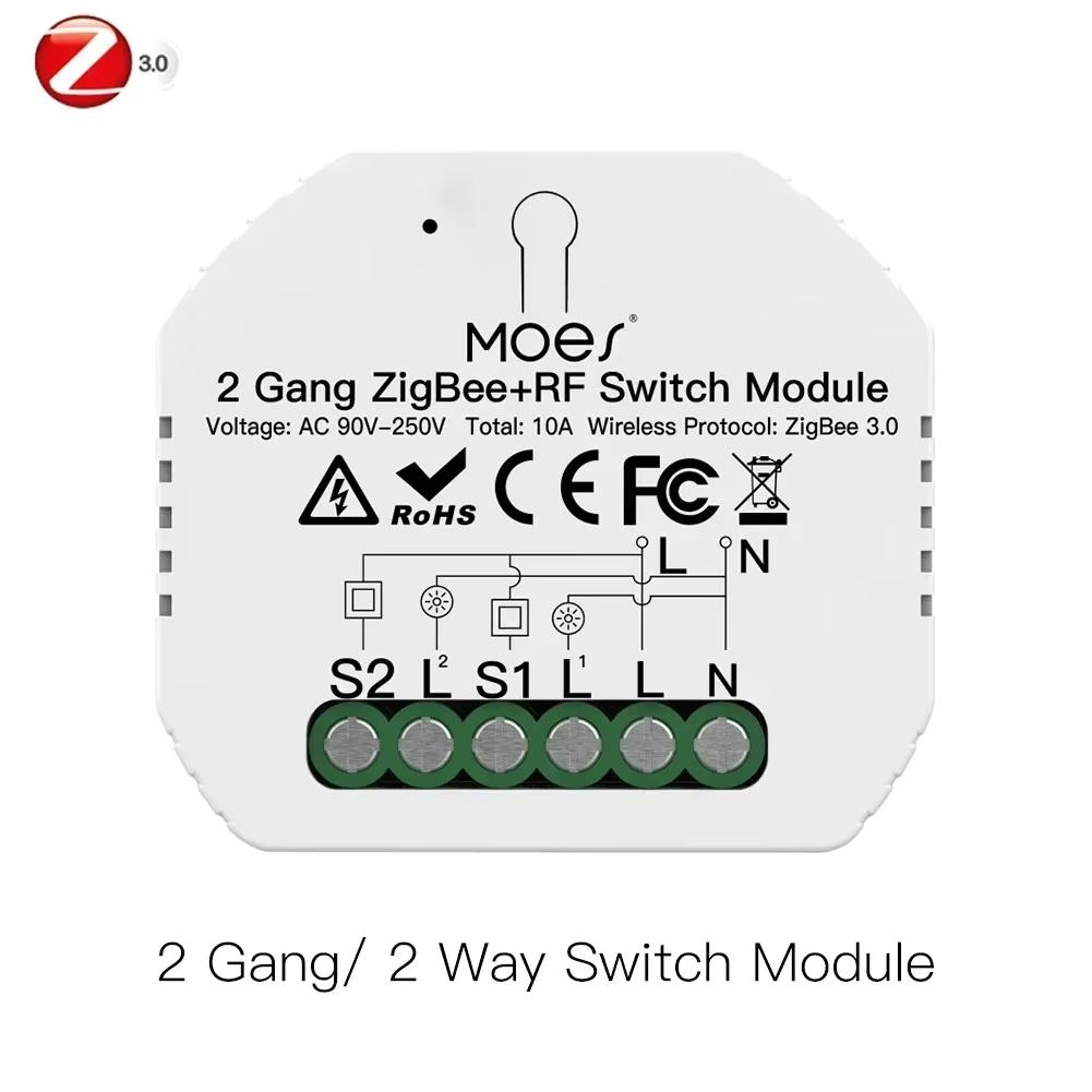MOES Smart RF ZigBee 3.0 DIY Switch Module Tuya Smart Life App Remote Control Works Alexa Google Home Assistant Voice Controller