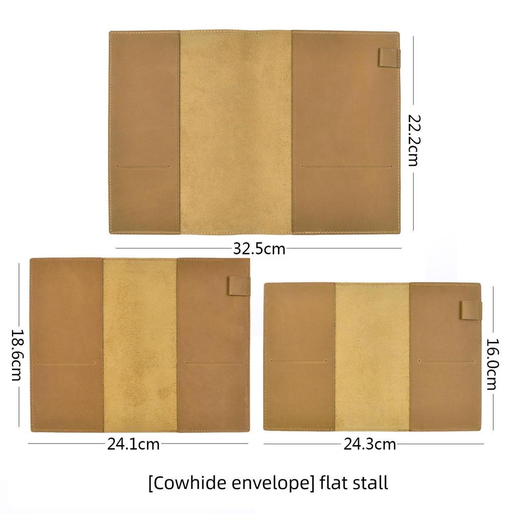 Genuine Leather A5/A6/B6 Notebook Cover - Top Layer Vegetable Tanned Protective Envelope Case
