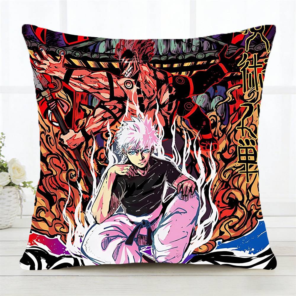 Anime JJujutsu Kaisen Pillow Case Fashion Square Pillowcase Bedroom Sofa Room Ins Decoration Leisure
