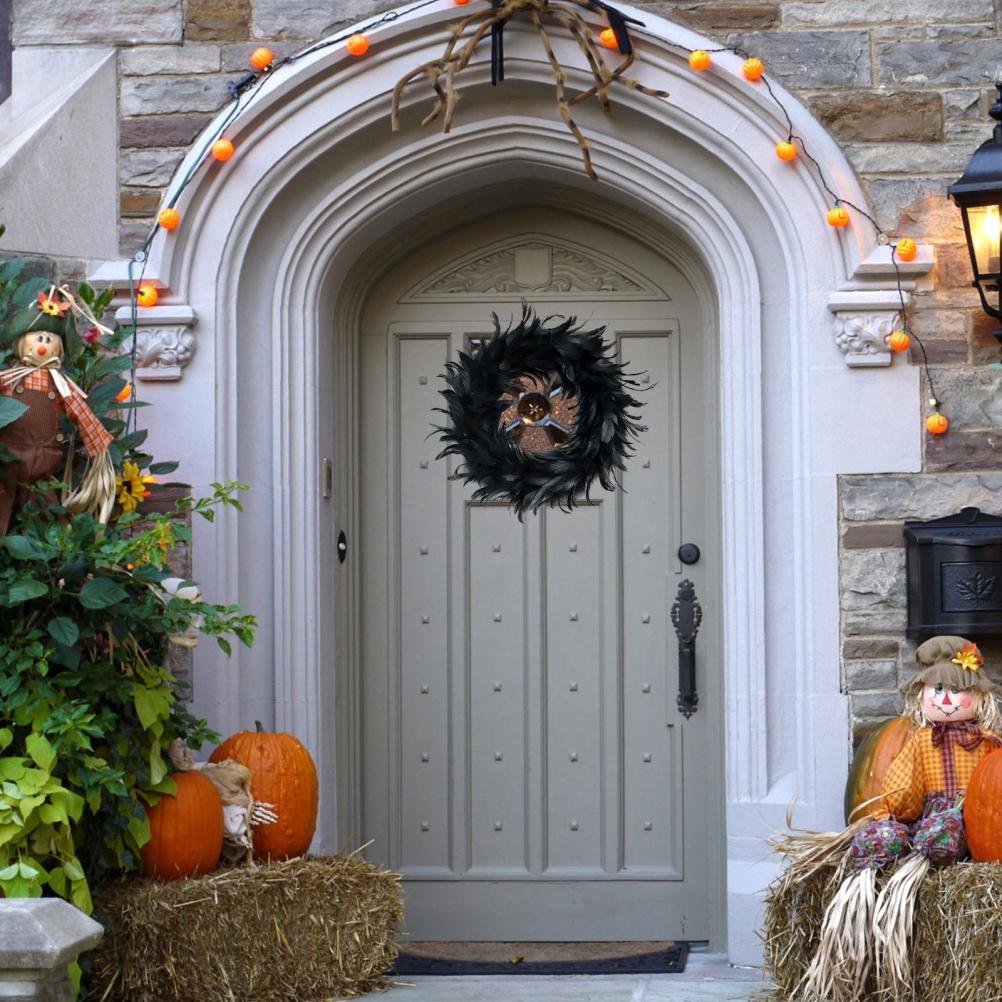 Halloween  Wreath Black  Door Wreath for Halloween Party Decoration