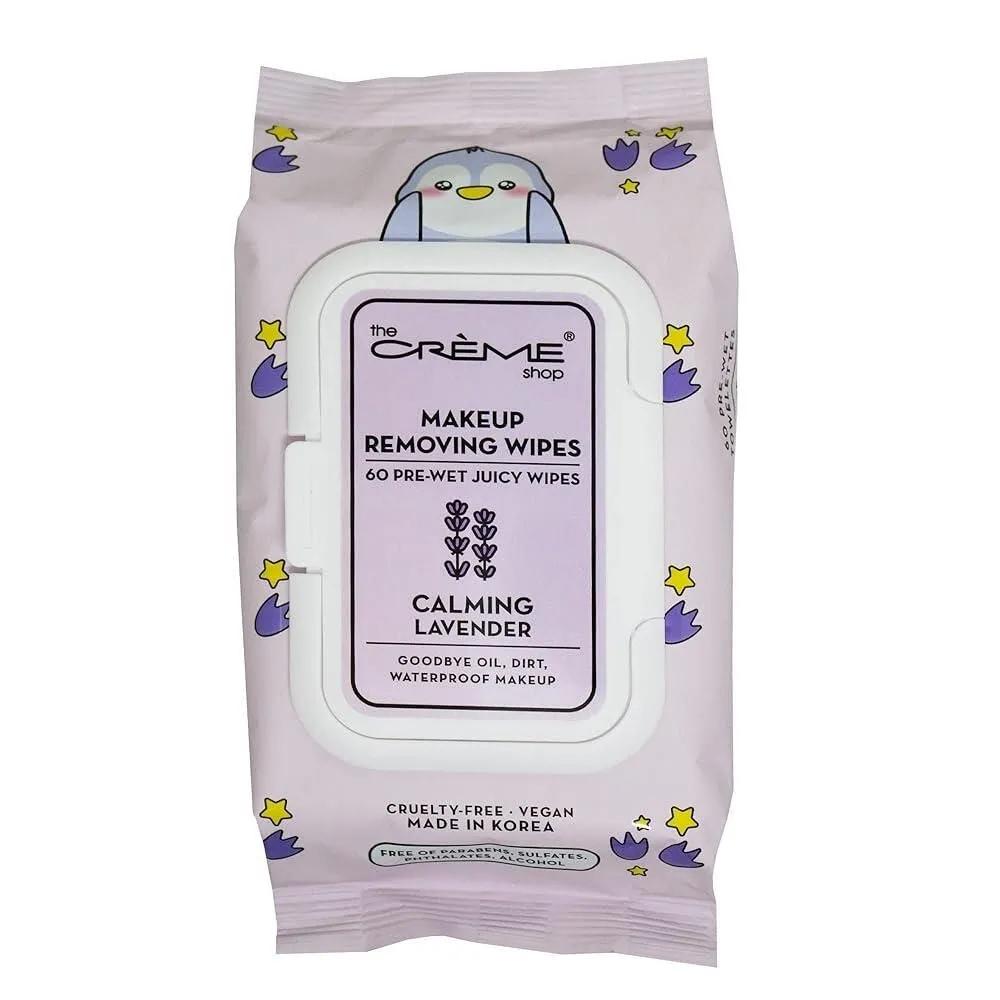 The Crme Shop Soothing Lavender Juicy Makeup Remover Wipes Hydrating Pre-wet 60 Sheets