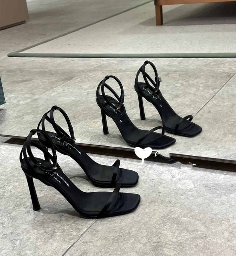 Fashion FHC New Women High Heels Sandals,Square Toe Summer Shoes,Ankle Buckle Strap,French Style,Size 35-39,Black,Dropship