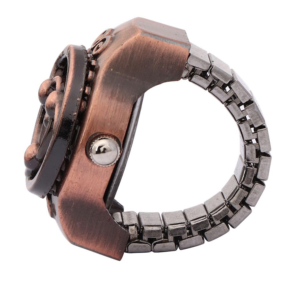 Finger Ring Watch Flip Up Cover Vintage Anime Style Men Finger Quartz Watch(Red )