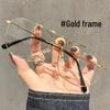 Ultralight Gold Double Bridge Men's Eyeglass Frame - Extra Large, Slimming Fit for Prescription Lenses