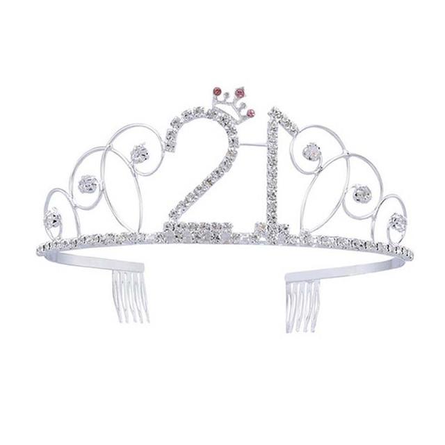Women 16 -100year Birthday Party Princess Crystal Rhinestone Hair Tiara Stu Wedding Bridal Crown Headband Hair Accessories