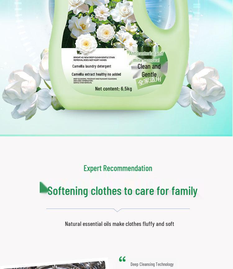 13 lb Camellia Fragrance Laundry Detergent - Large Bottle for Long-lasting Home Use and Effective Stain Removal