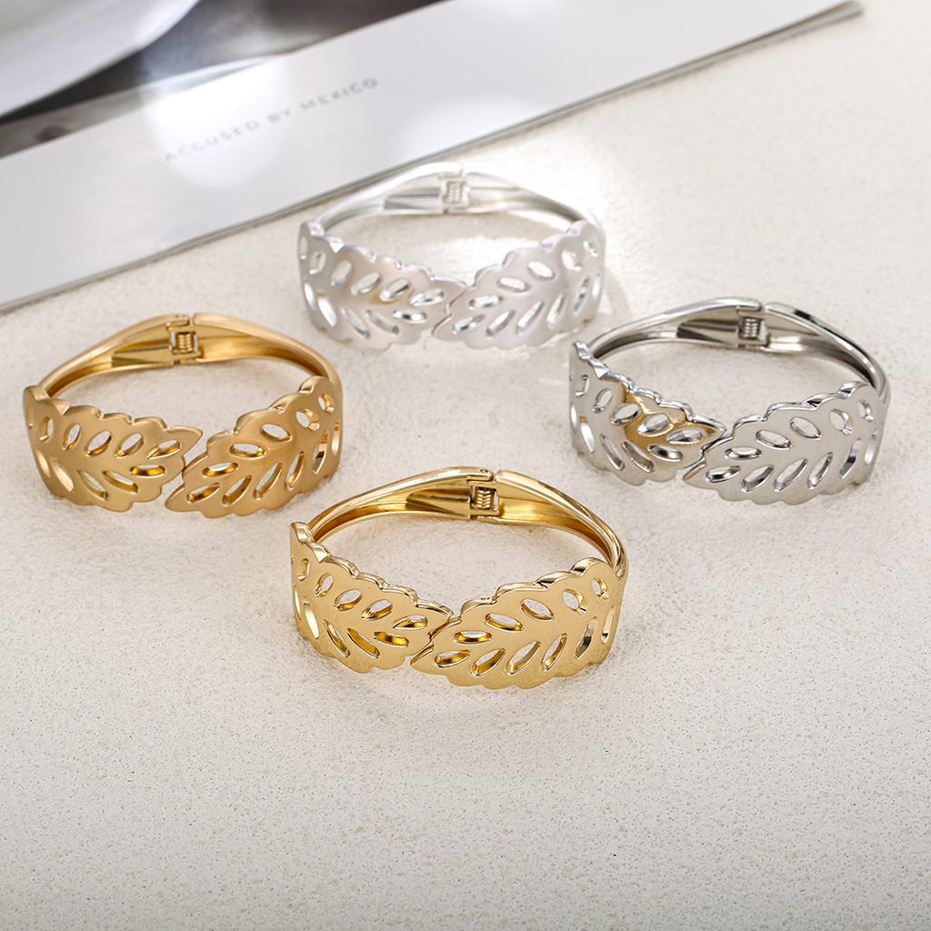 Cross-border Bracelet Women's High-level Bracelet Cross-border Hollow Irregular Leaves Shape Gold Bracelet