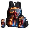 Ronaldo 3 Pcs Set with Front Pocket Backpack Football Sport with Thermal Insulated Lunch Tote Purse CR Football Star Pencil Case