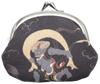 Maruzen Japanese Pattern Wallet for Clasp Wind God and Thunder God Black Design Men, 3.3-inch Purse,