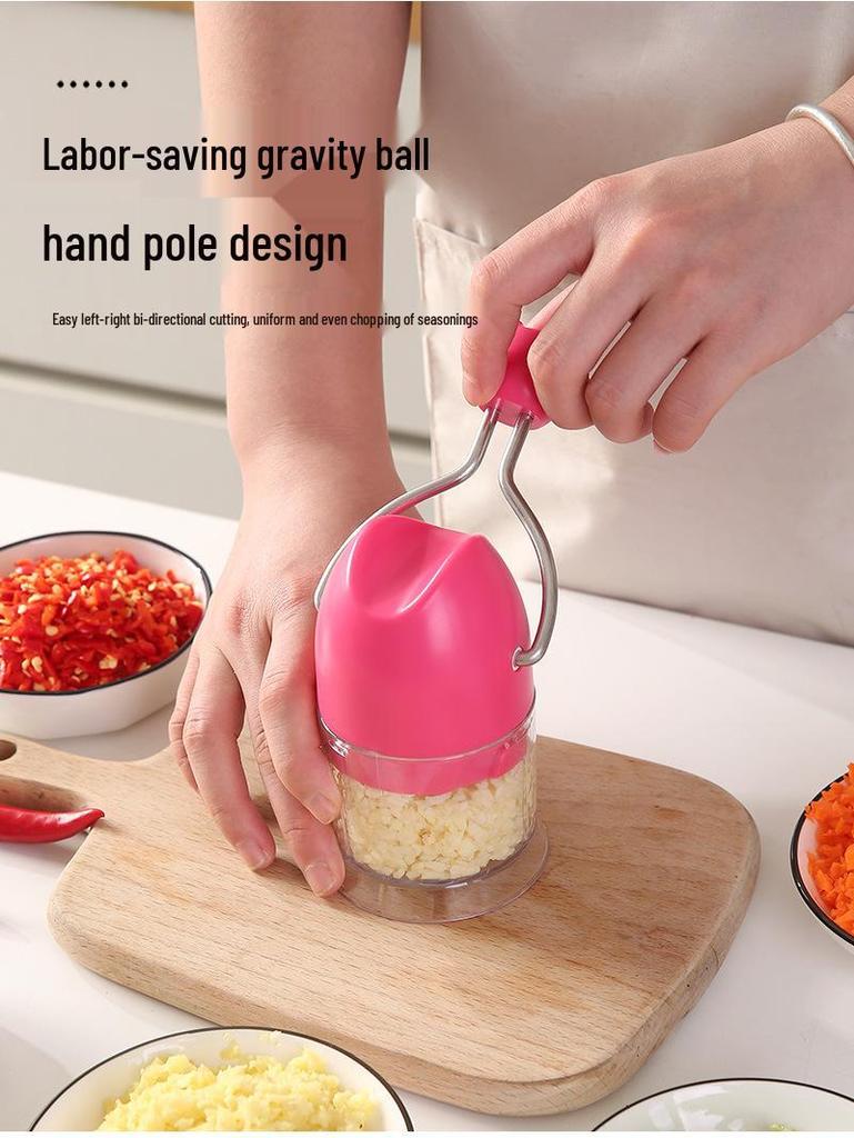 Garlic Peeler & Chopper: Mini Mortar for Mashing, Crushing & Mincing Garlic