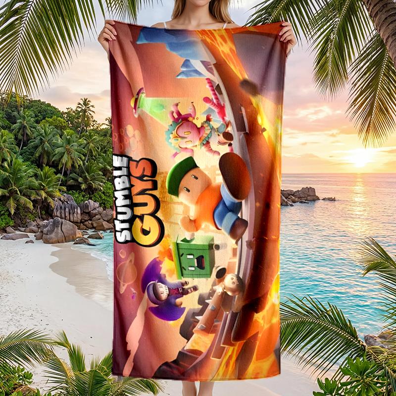 Stumble Guys Fashion Beach Towel: Ideal for Summer Adventures Soft, absorbent and quick drying suitable for swimming and bathing