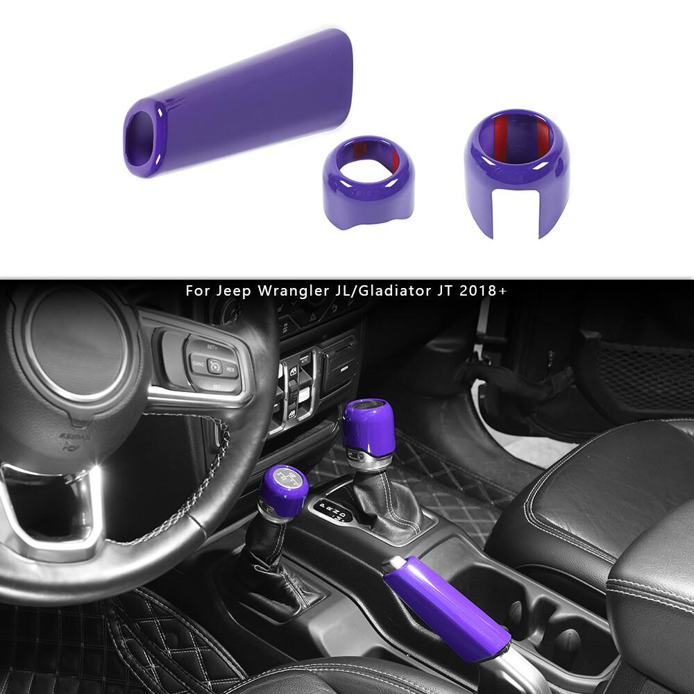 Center Console Handbrake Gear Shift 4WD Cover For Jeep Wrangler JL 2018+ Purple