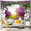 Scenery Outside the Window Tapestry Wall Hanging Sandy Beach Picnic Rug Camping Landscape Tapestries Pad Home Decor Wall Cloth