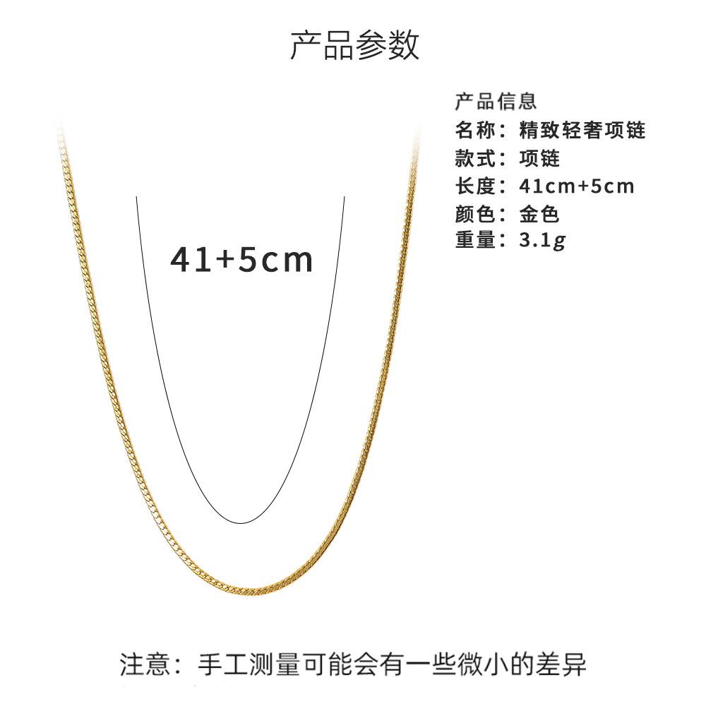 Acier Inoxydable Plaqué Or Vent, Chaîne Fine Serpent, Collier Simple Couche, Collier Inaltérable, Bijoux en Acier Titane