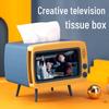 Retro TV Tissue Box and Mobile Phone Holder - Multi-functional for Home, Living Room, Coffee Table, and Restaurant Use.