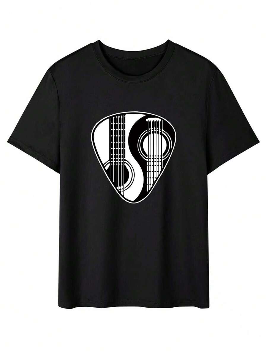 

Unisex s Yin & Yang Guitar Print T-Shirt S