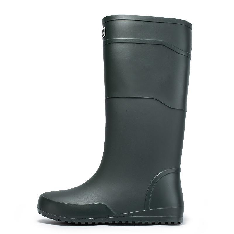 

Extra high tube flat-bottomed rain shoes men s water shoes closing mouth plus fixed cotton lint long tube rain boots size waterproof glue shoes winter 41