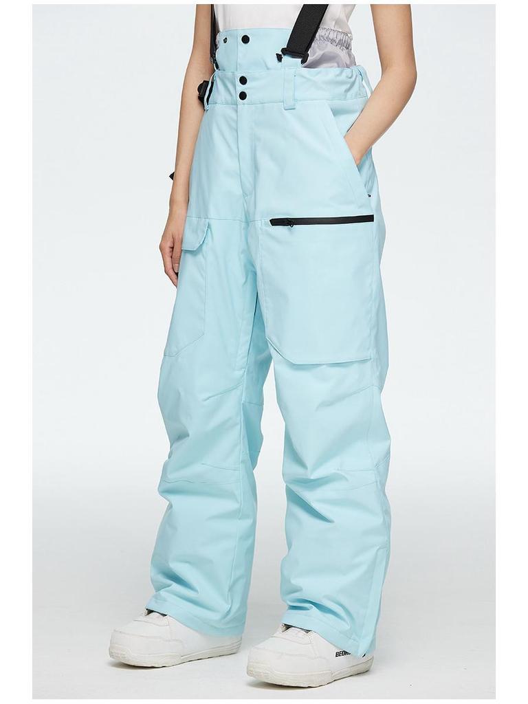 Ski Pants with Suspenders for Men & Women: Windproof, Waterproof, Warm, Thickened for Winter Snowboarding & Skiing
