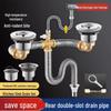 TLXT Kitchen Double Sink Drain Pipe Kit