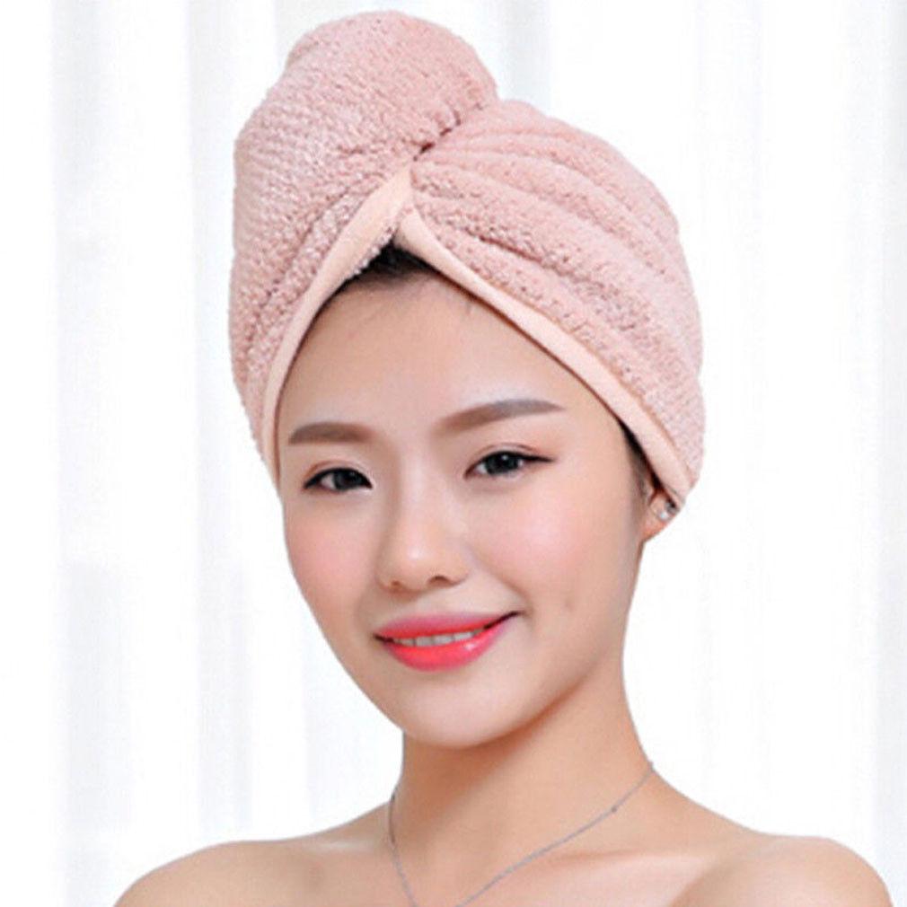 Newest Microfibre After Shower Hair Drying Wrap Womens Girls Lady's Towel Quick Dry Hair Hat Cap Turban Head Wrap Bathing Tools