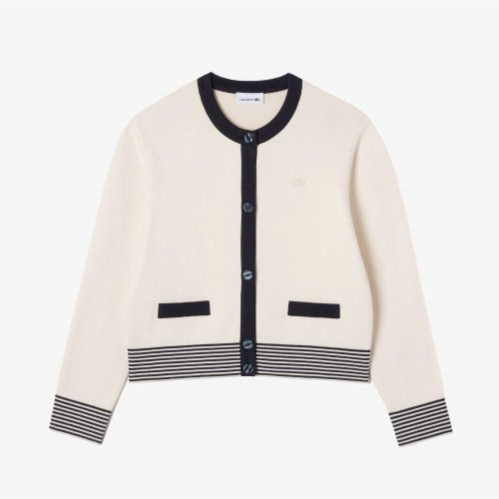 

LACOSTE Женский кардиган с длинными рукавами в тон [кремовый]