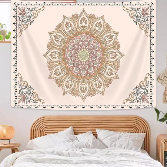 Böhmische Wandteppich, Wandbehang Teppich, Indischer Kreis Muster Teppich für Studentenwohnheim Schlafzimmer Wohnzimmer Wandkunst Fotografie Hintergrund