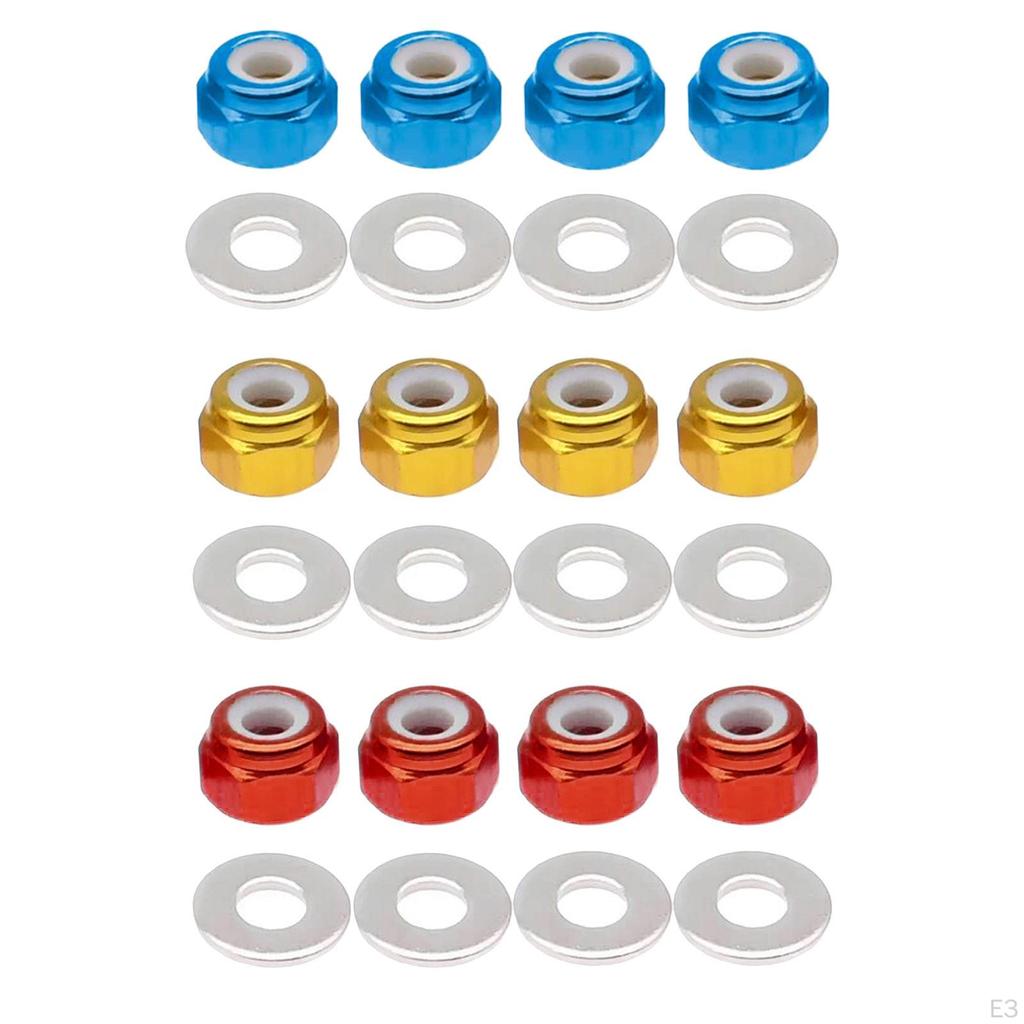 4 pcs 3mm Wheel Nut with 4pcs Gasket, /14 144001 RC Car