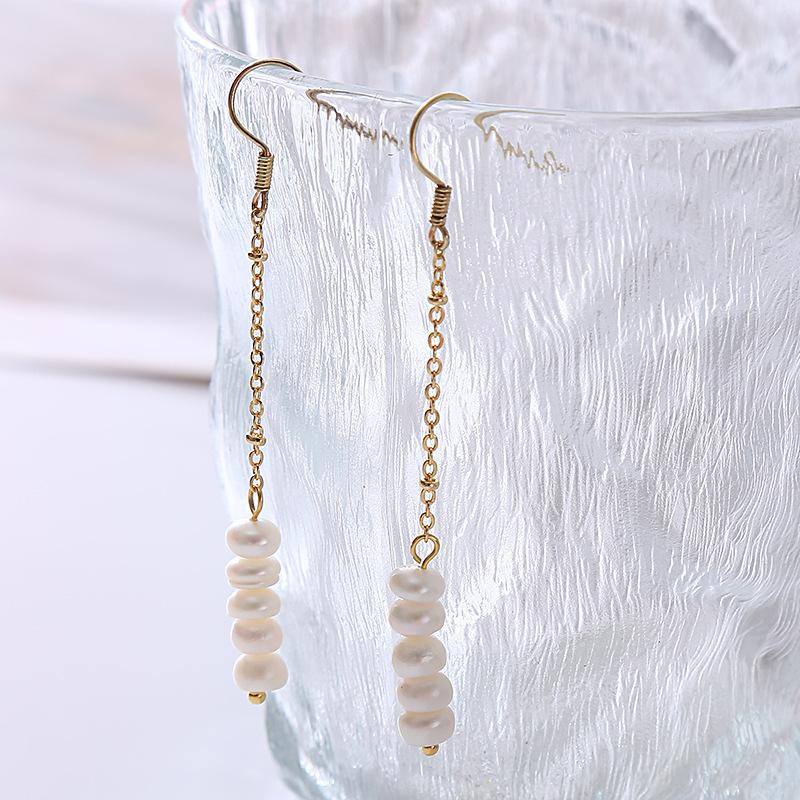 Hot Sell Trendy Natural Freshwater Pearl 14K Gold Filled Female Drop Earrings  For Women Anti Allergy Birthday Gifts