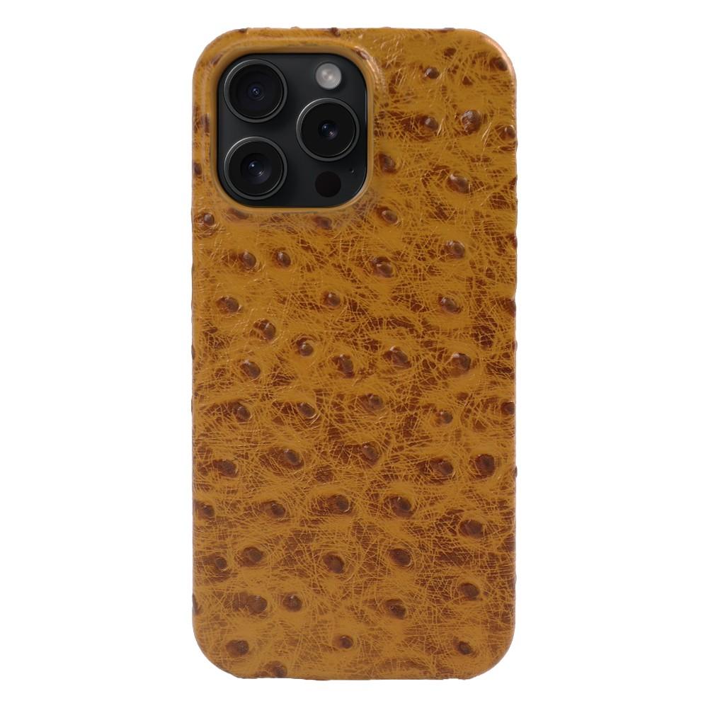 Ostrich Genuine Leather Case For iphone 16 Pro Max 15pro 14 13 12 11 XR XSMAX SE4 Real Cowhide Back Cover Coque Shell