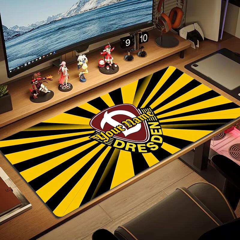 Dynamo Dresden Custom Name Large Size Mouse Pad Large Gaming Table Cushion Non-slip Laptop Tablet Big Mousepad XXL Mat Mini PC Playmat With Lock Edge